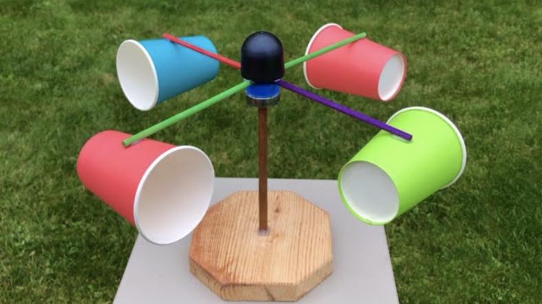 Anemometer, science experiment for children Anemometer, science experiment for children