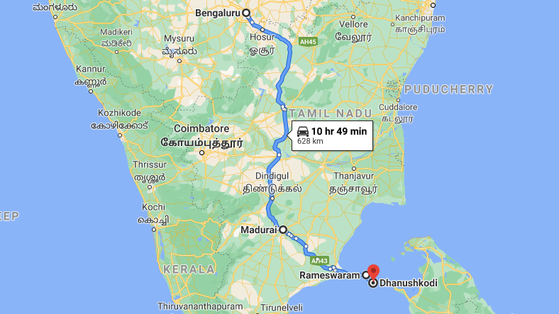 Bangalore to Rameswaram (3 Days + 2 Nights, Trip Plan) Bangalore to Rameswaram (3 Days + 2 Nights, Trip Plan)