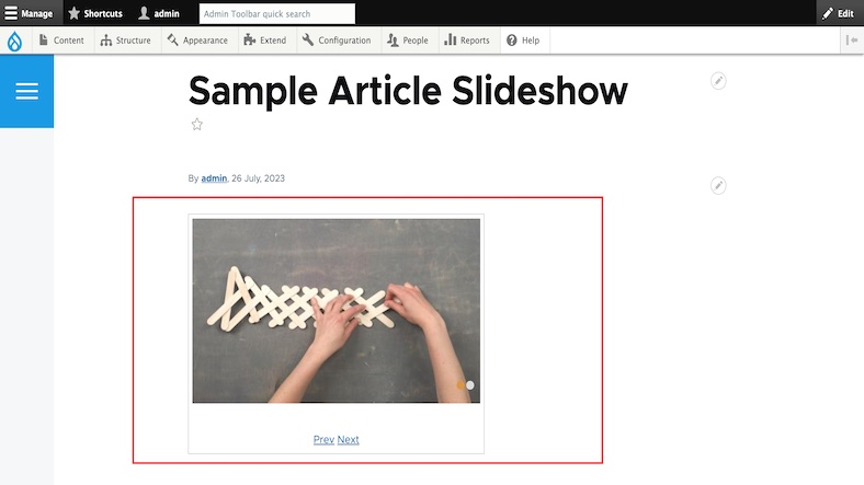Imagefield Slideshow module to render Slideshow on Drupal website Imagefield Slideshow module to render Slideshow on Drupal website