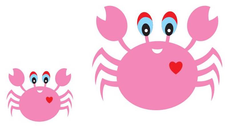 The young crab and his mother.